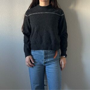 Vintage Grey Striped Wool Sweater